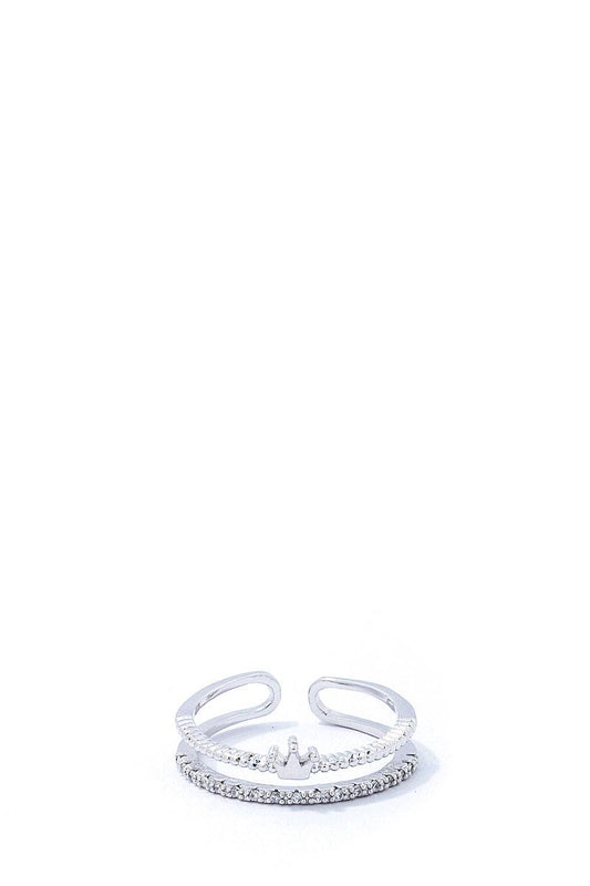 Modern Rhinestone Zirconia Crown Ring