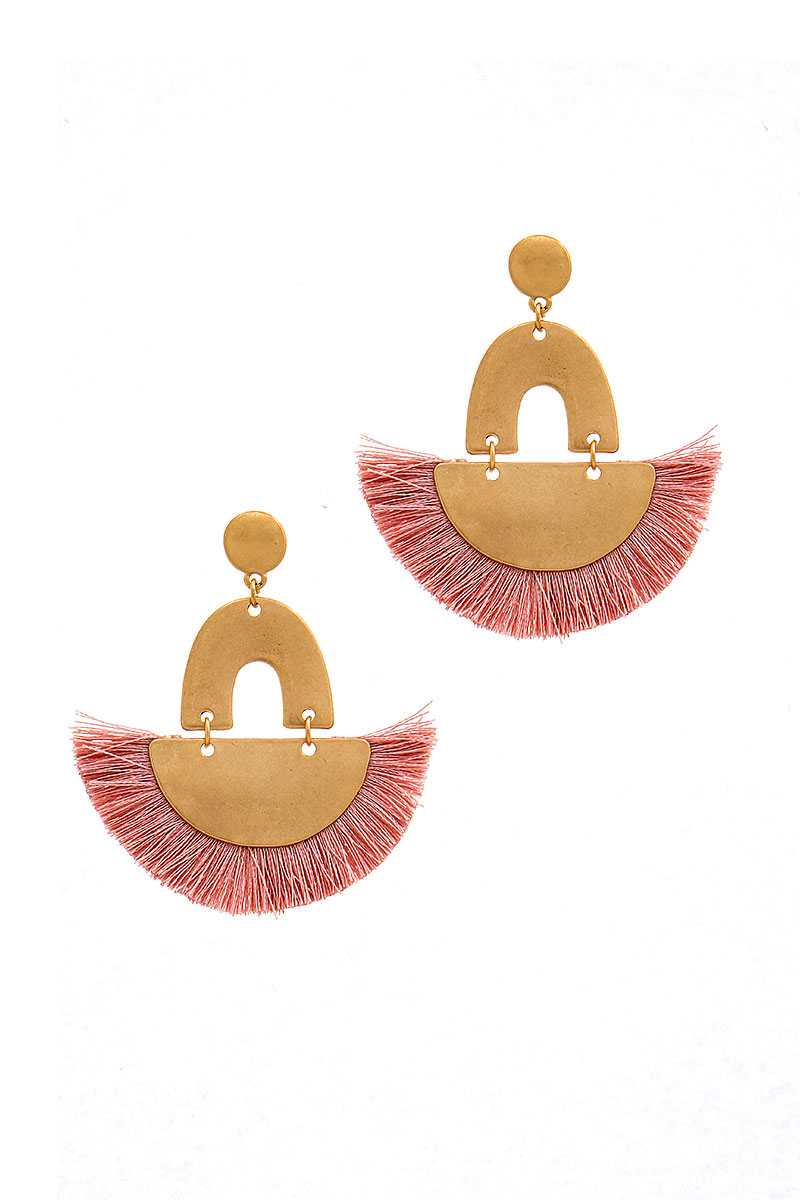 Trendy Fan Tassel Drop Chic Earring