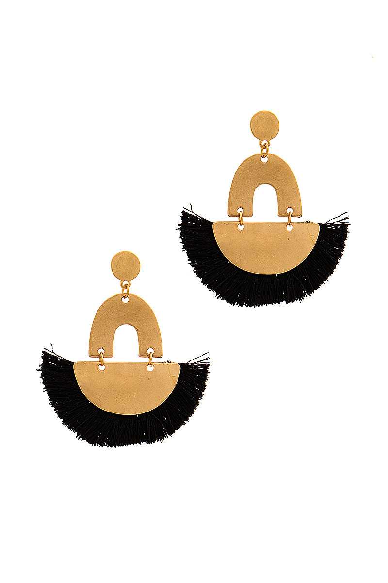 Trendy Fan Tassel Drop Chic Earring