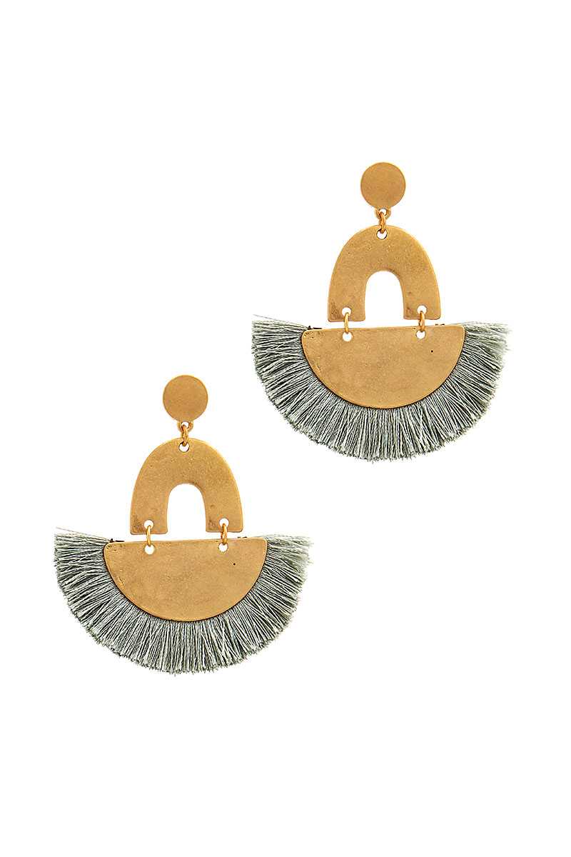 Trendy Fan Tassel Drop Chic Earring