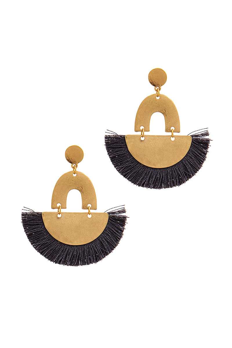 Trendy Fan Tassel Drop Chic Earring