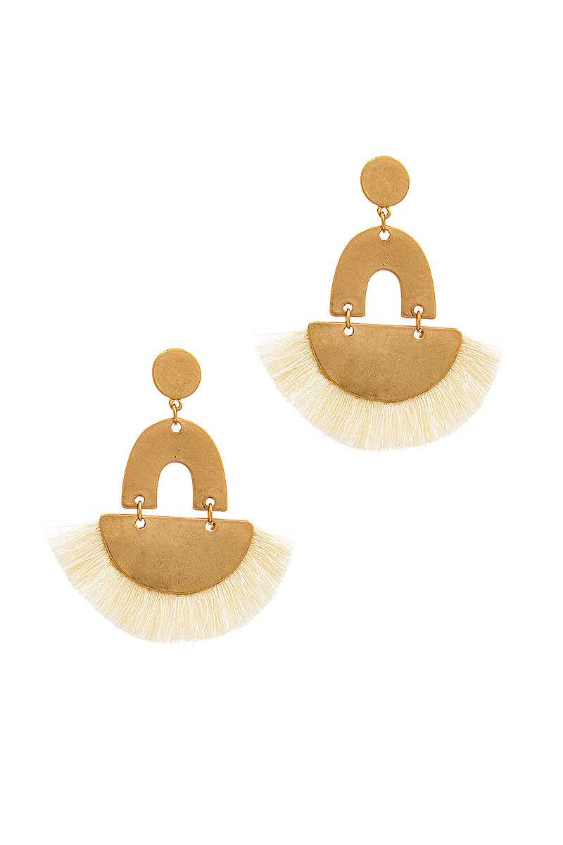 Trendy Fan Tassel Drop Chic Earring