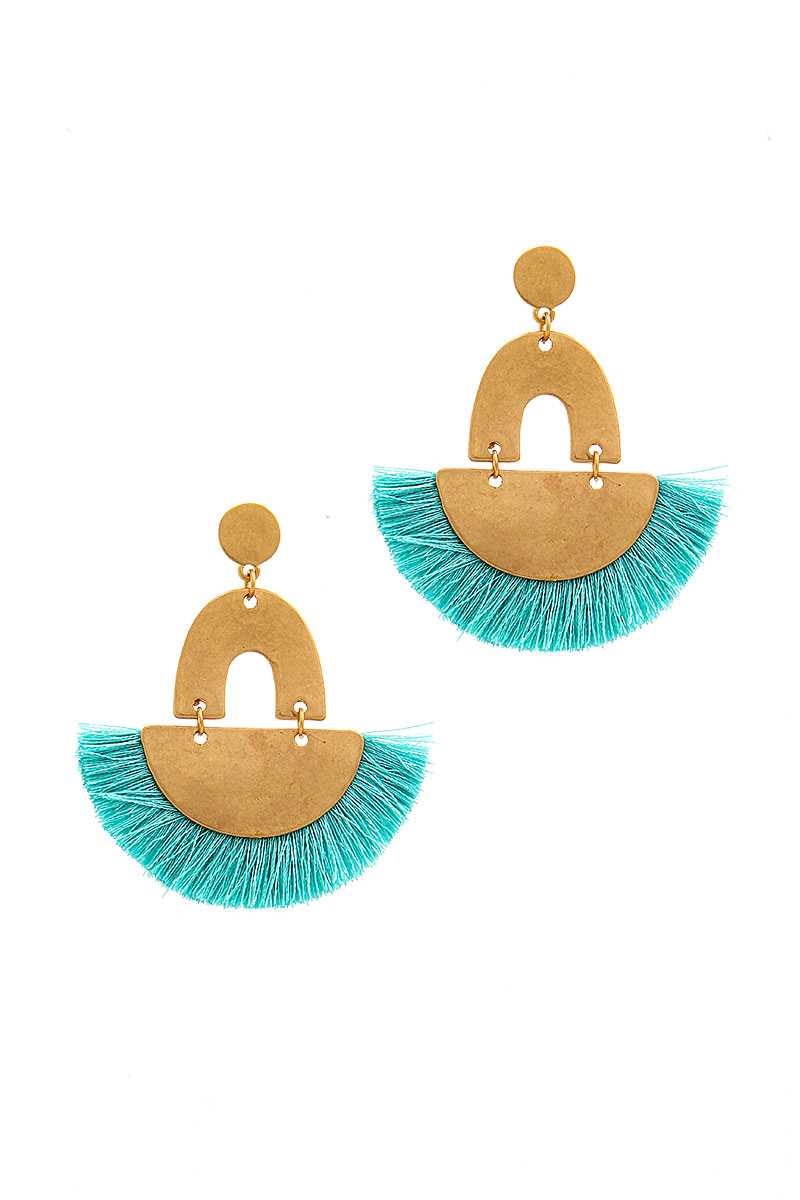 Trendy Fan Tassel Drop Chic Earring