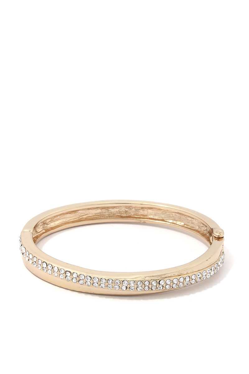 Rhinestone Metal Open Cuff Bracelet