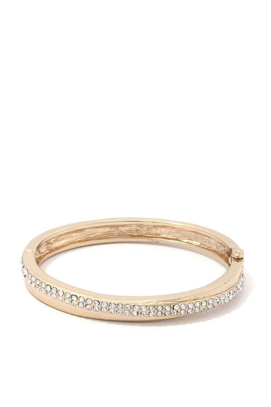 Rhinestone Metal Open Cuff Bracelet