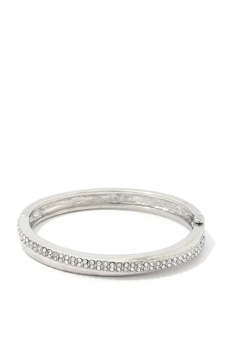 Rhinestone Metal Open Cuff Bracelet