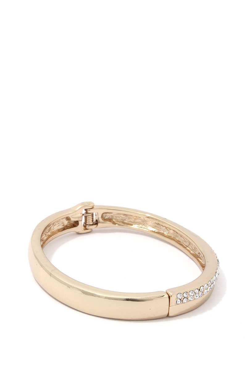 Rhinestone Metal Open Cuff Bracelet
