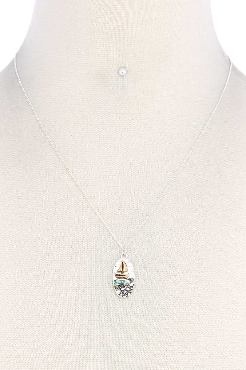 Boat Oval Shape Necklace