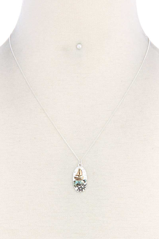 Boat Oval Shape Necklace