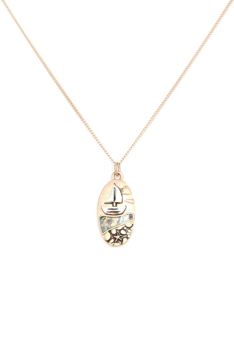 Boat Oval Shape Necklace