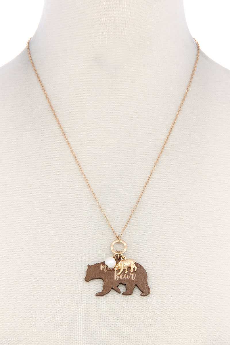 Mama Bear Double Charm Necklace