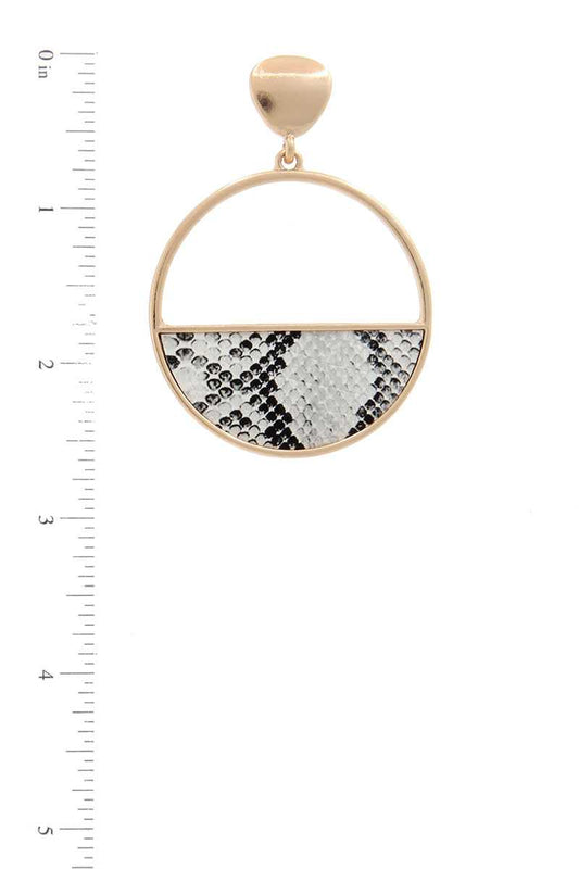 Half Snake Pattern Circle Drop Earring