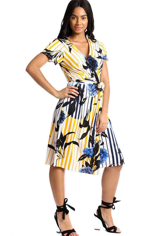 Wrapped Style Midi Dress