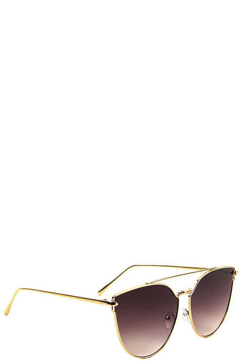 Cat Eye Aviators Color Mirror Sunglasses
