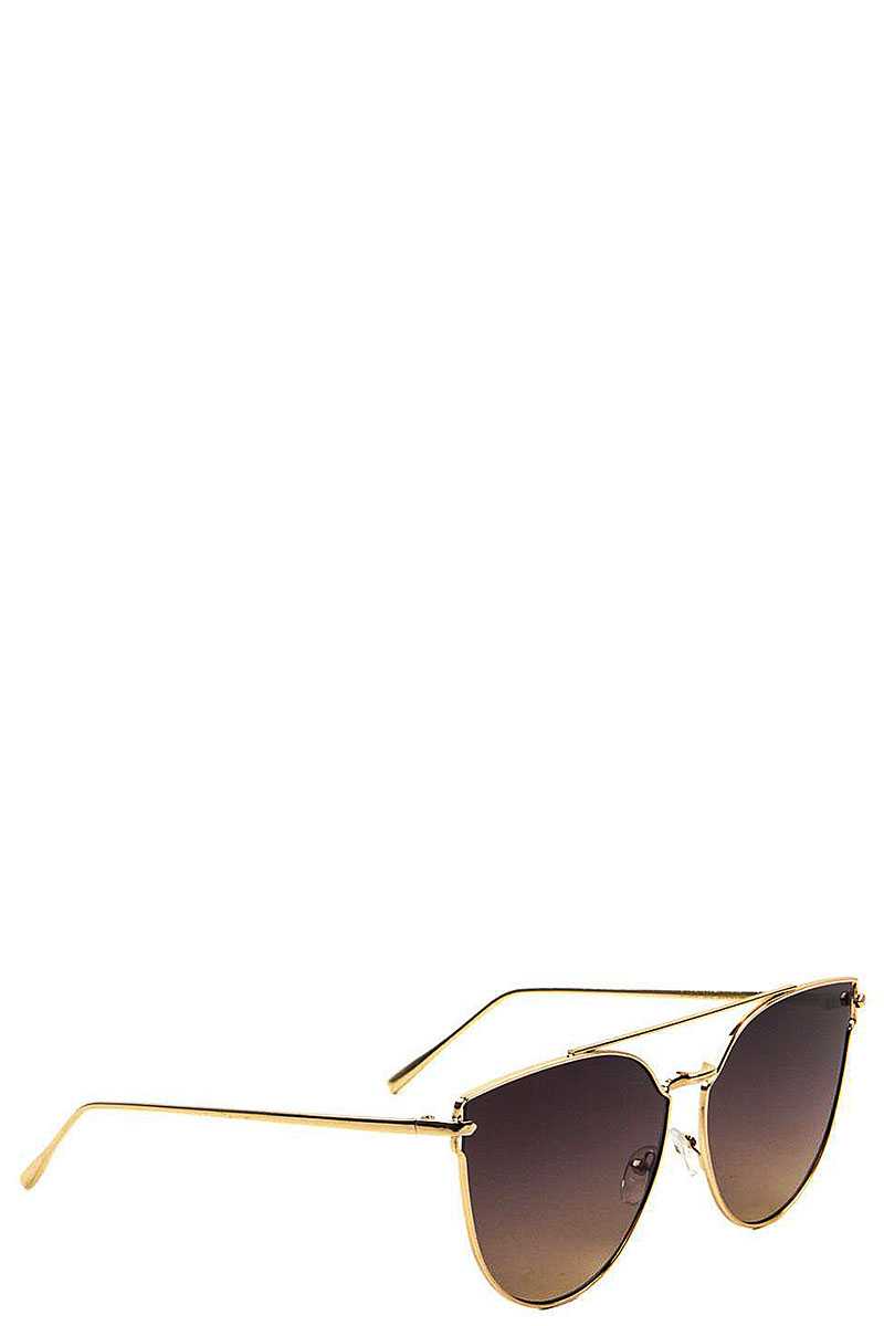 Cat Eye Aviators Color Mirror Sunglasses