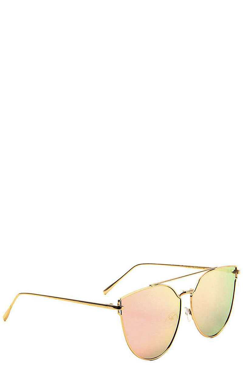 Cat Eye Aviators Color Mirror Sunglasses