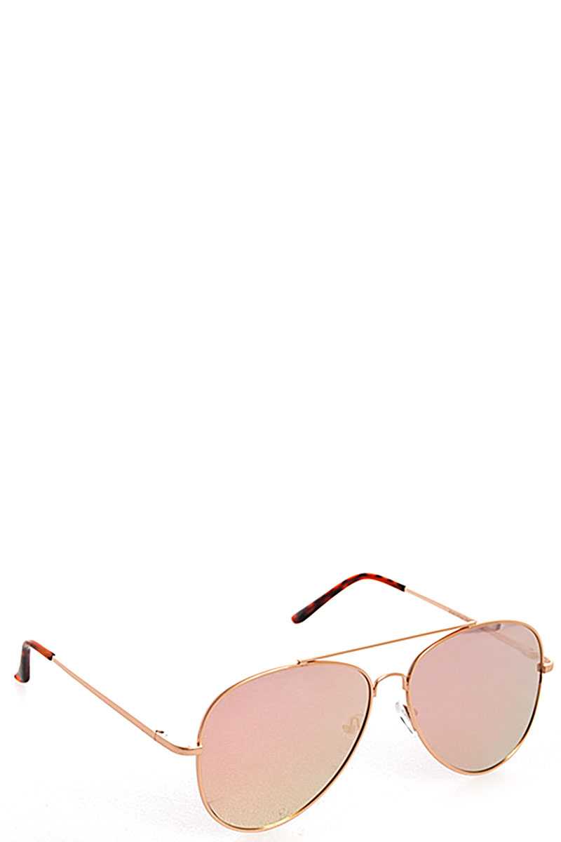 Trendy Pink Reflect Aviator Sunglasses