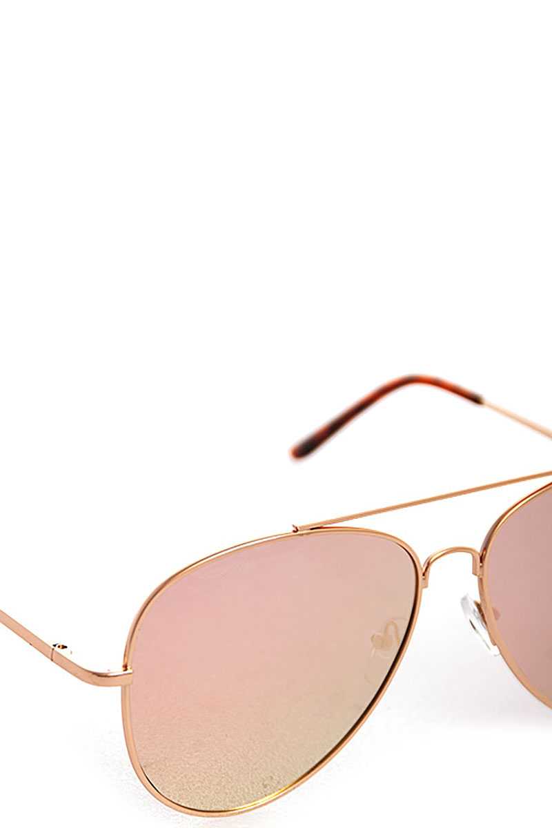 Trendy Pink Reflect Aviator Sunglasses