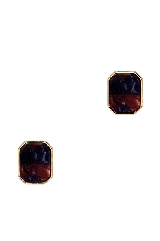 Fashion Square Marble Earring