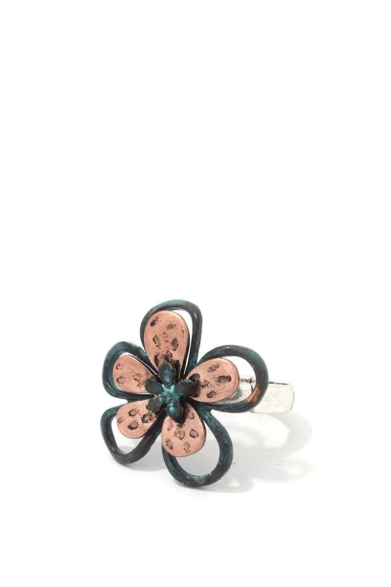 Two Tone Flower Stretch Ring