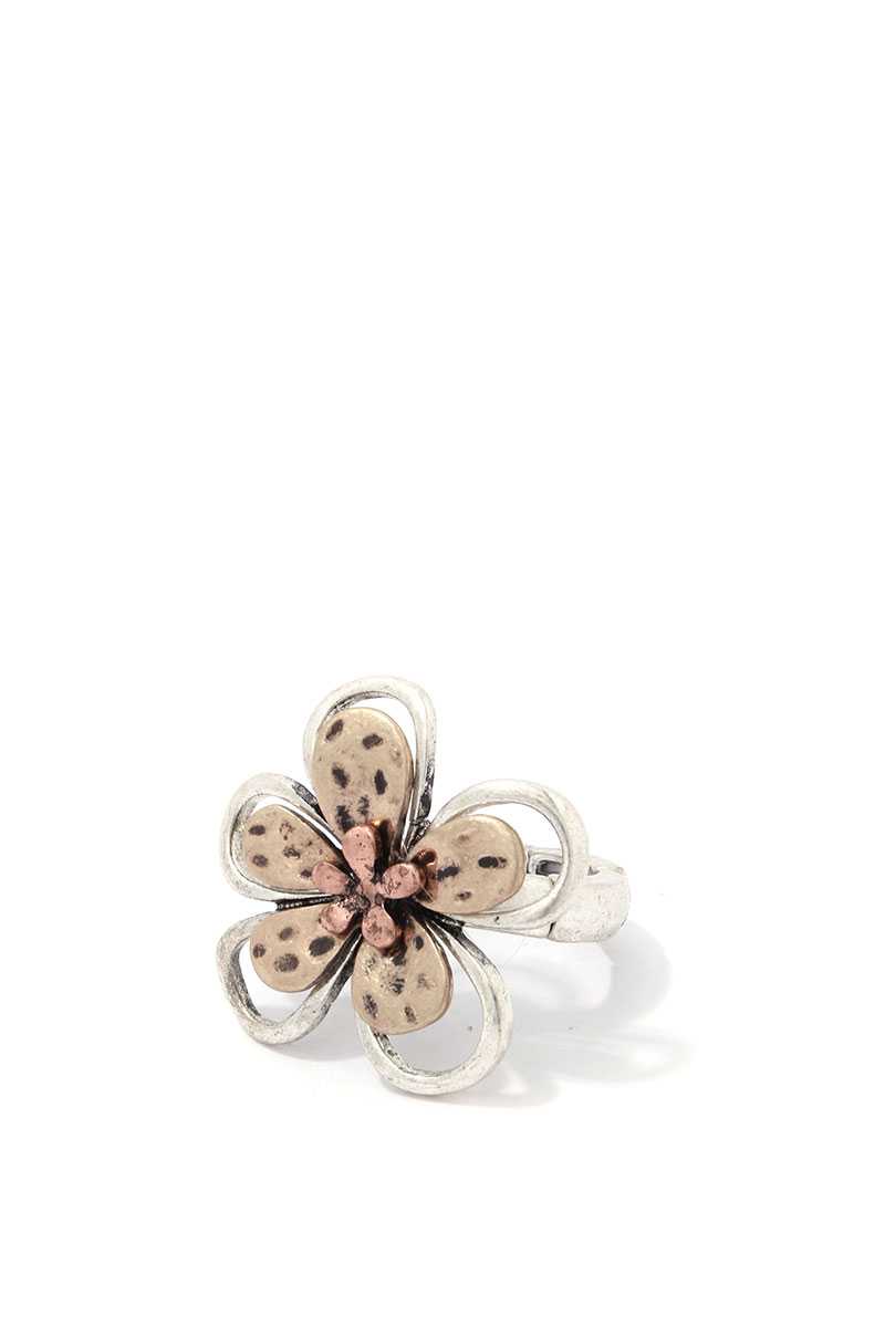 Two Tone Flower Stretch Ring