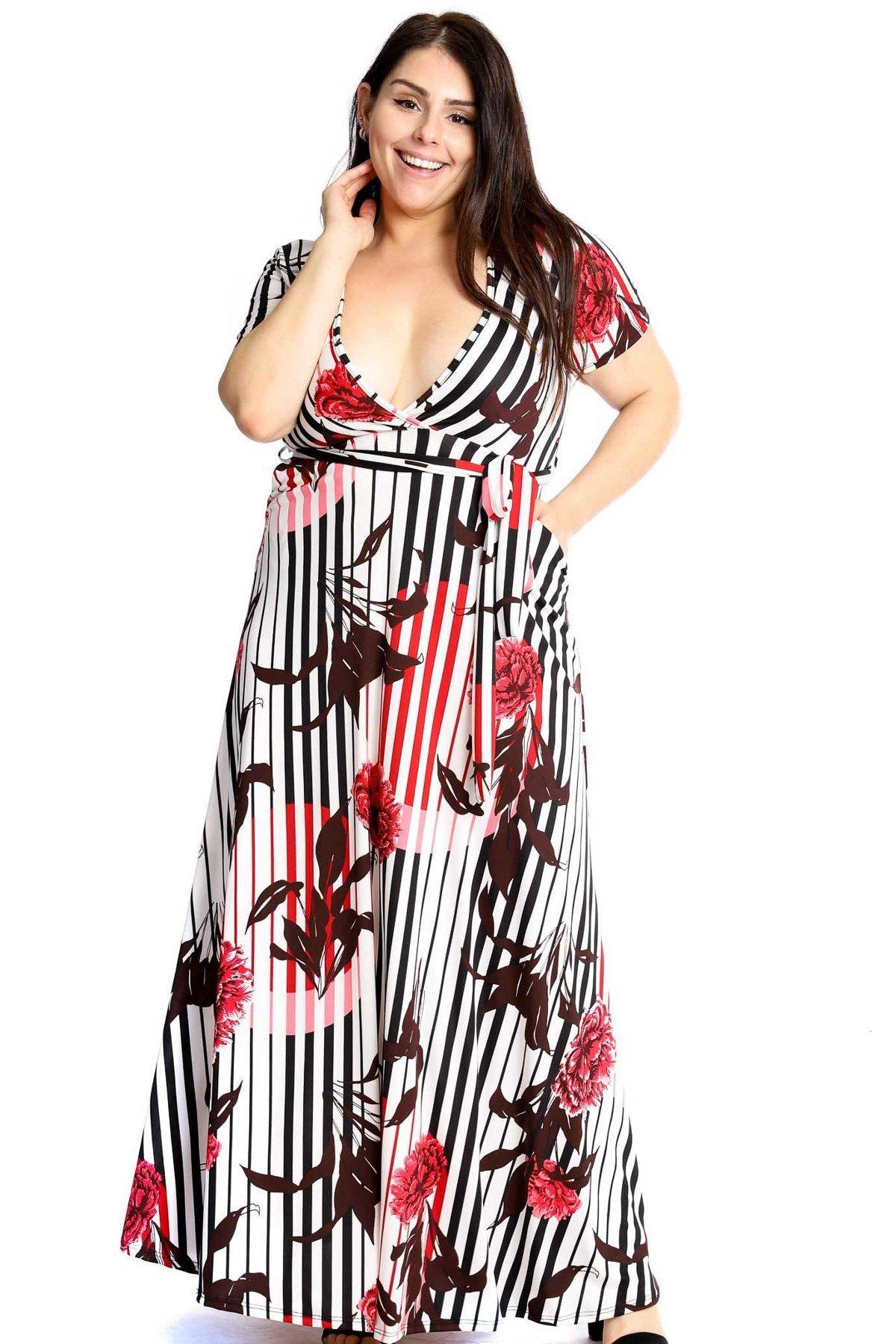 Elegant Plunging Neckline Maxi Dress