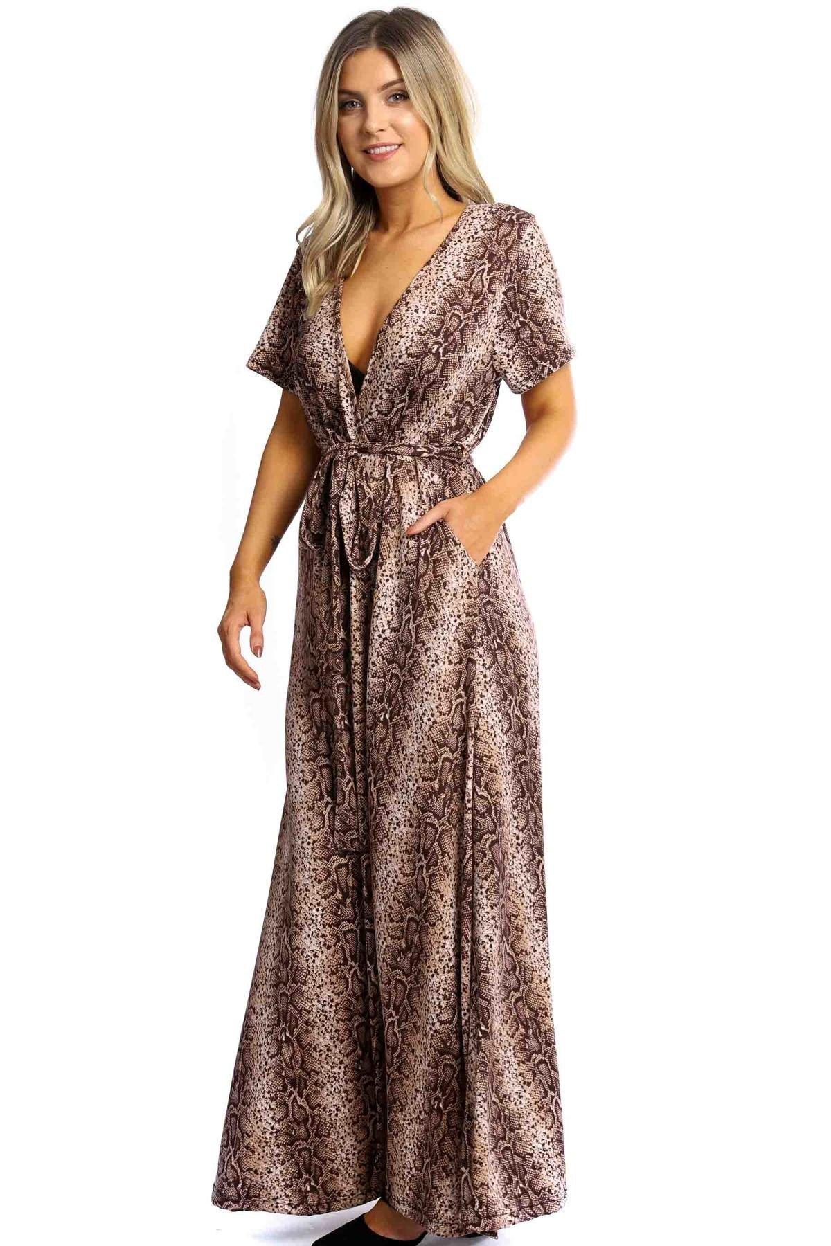 Elegant Plunging Neckline Maxi Dress