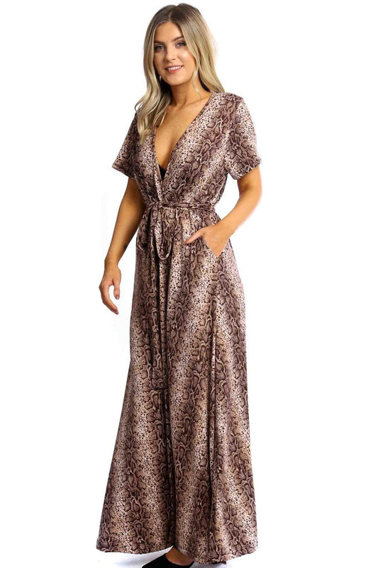 Elegant Plunging Neckline Maxi Dress