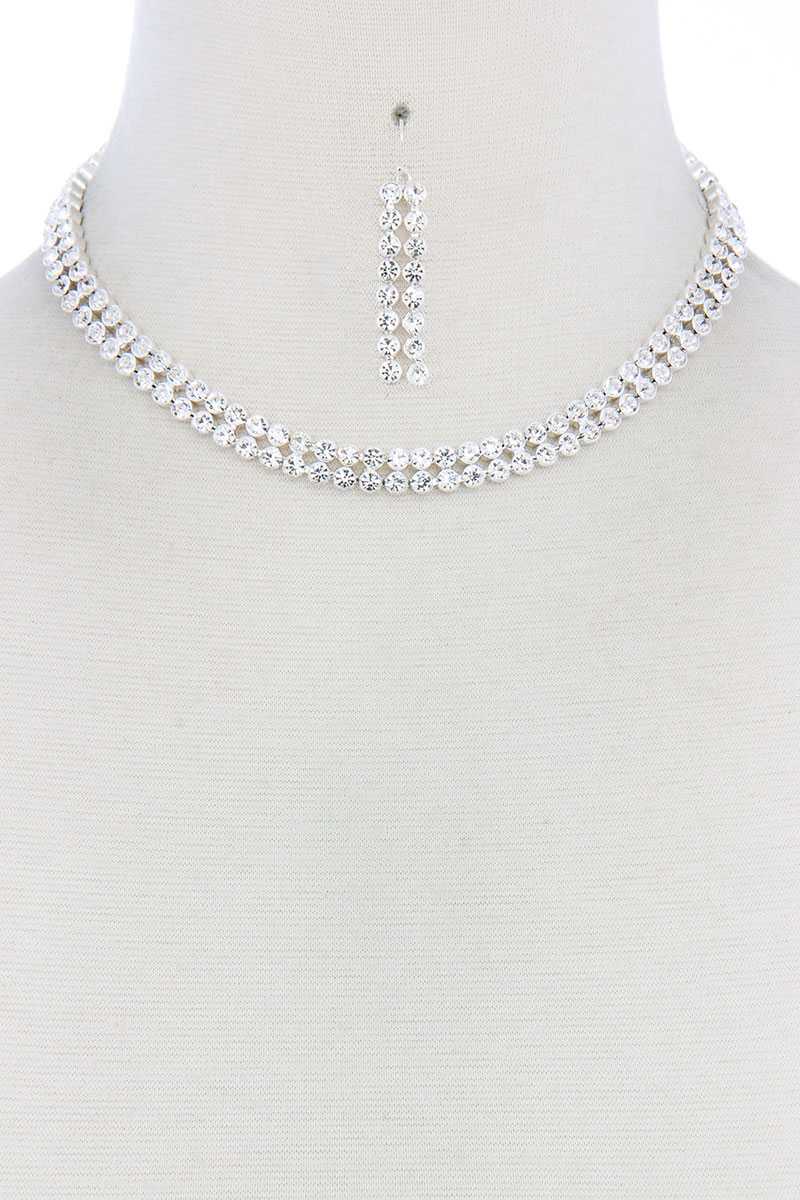 Double Line Rhinestone Necklace