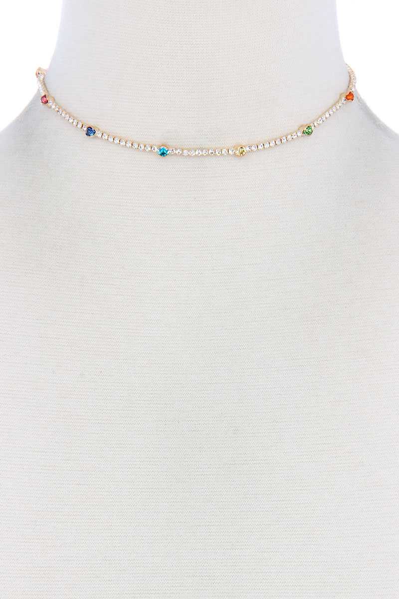 Thin Rhinestone Choker Necklace