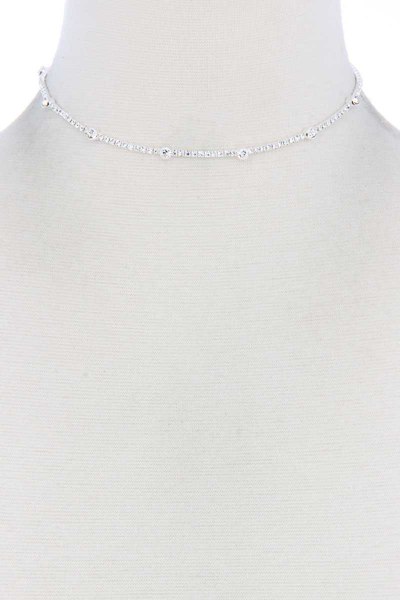Thin Rhinestone Choker Necklace