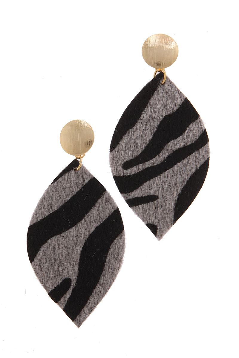 Animal Print Post Drop Earring