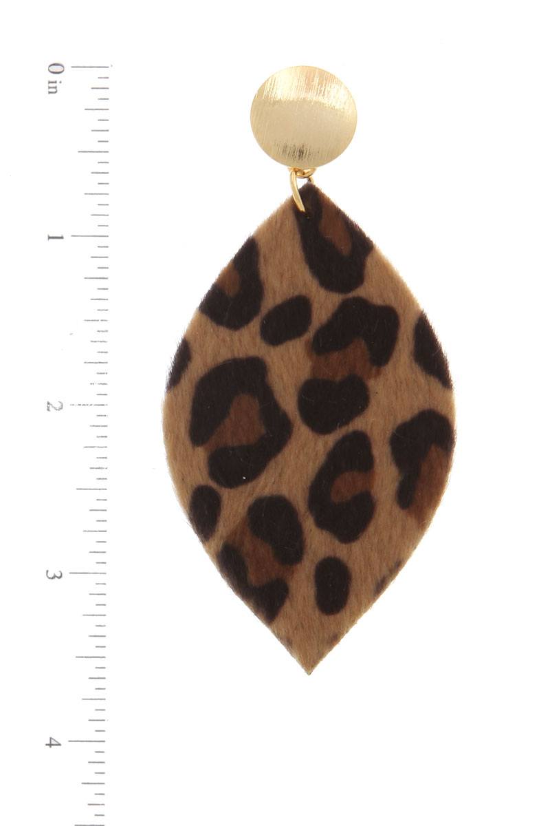 Animal Print Post Drop Earring