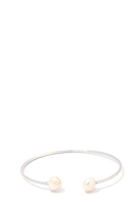 Pearl Ended Cuff Bracelet