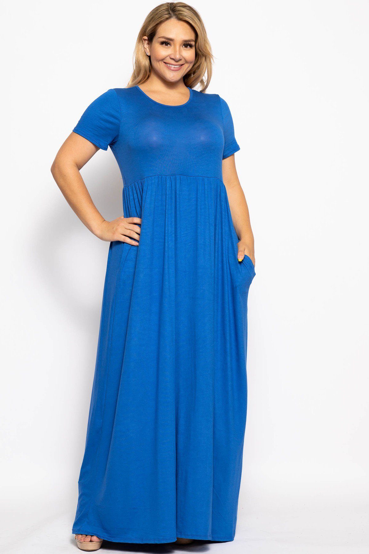 Vibrant Short Sleeved Maxi Dress