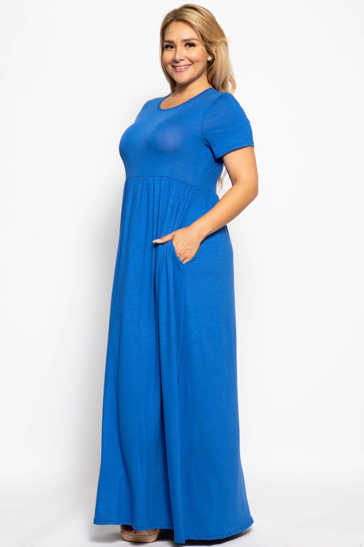 Vibrant Short Sleeved Maxi Dress