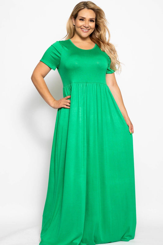 Vibrant Short Sleeved Maxi Dress