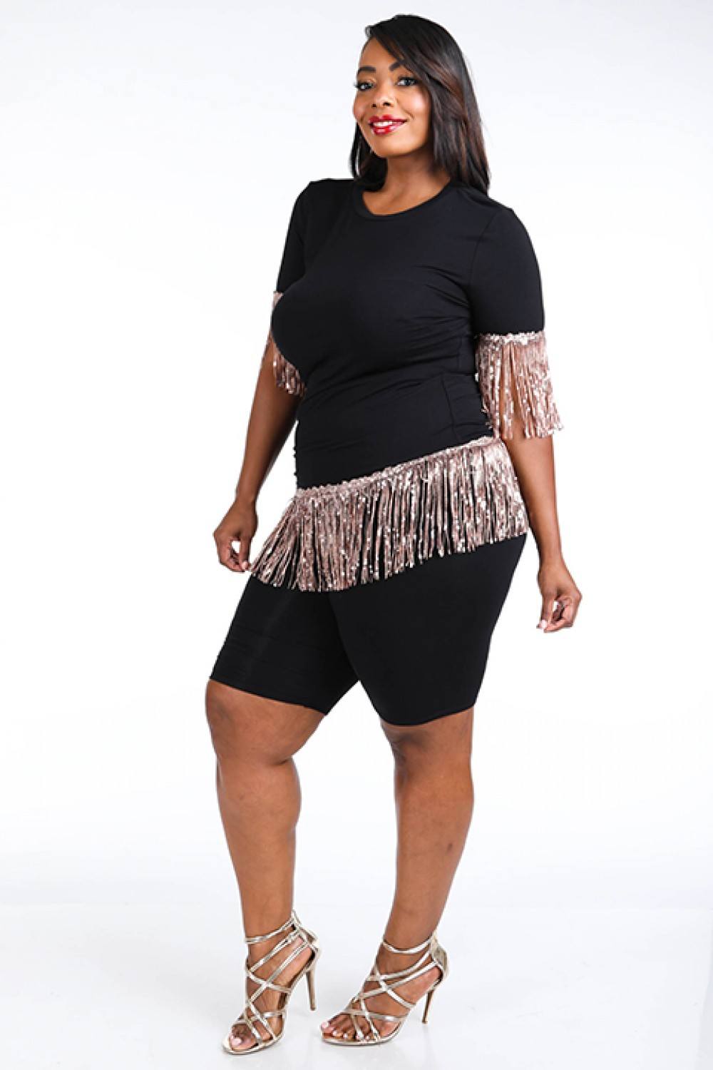 Sequined Fringe Top