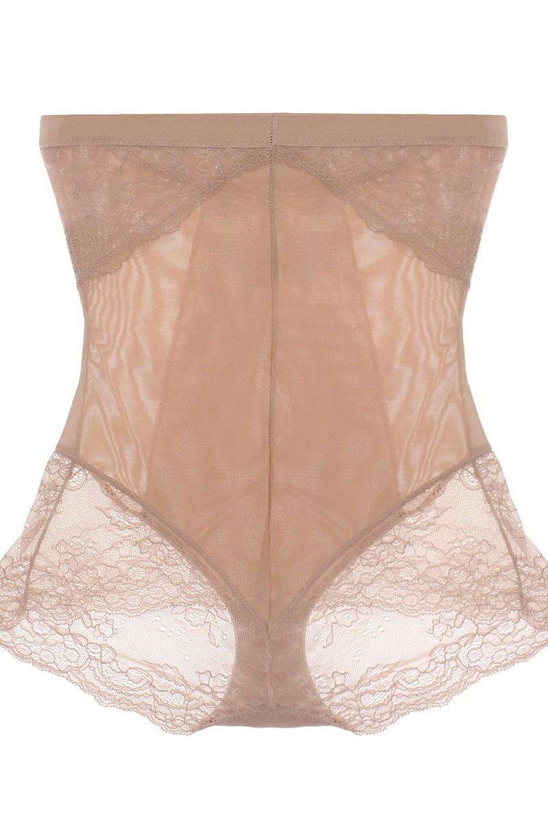 Mesh With Floral Lace Shapewear