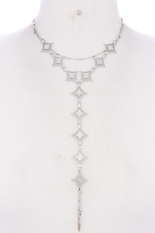 Metal Y Shape Necklace