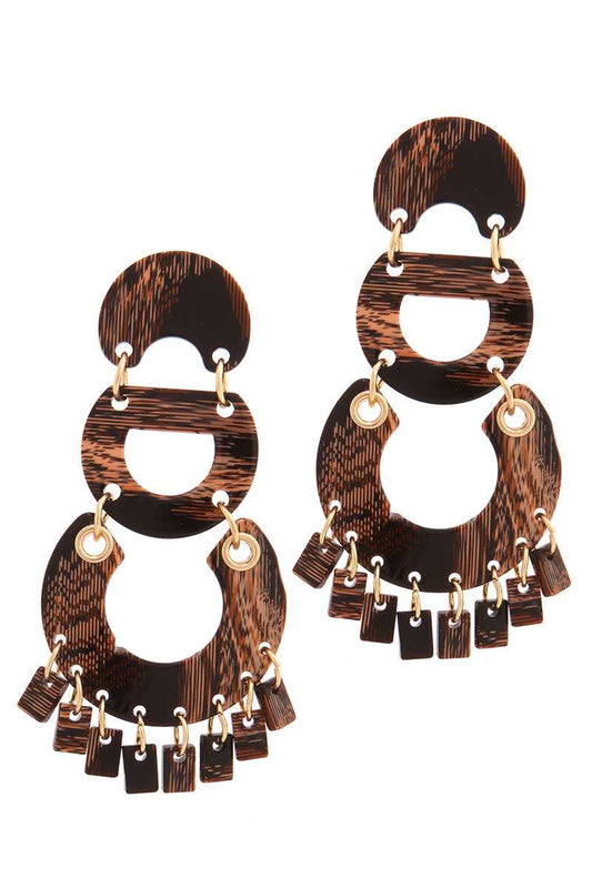 Acetate Geometric Shape Post Drop Earring