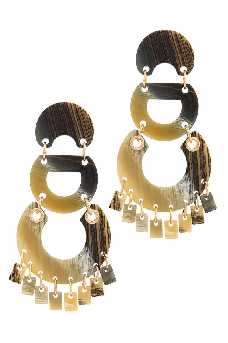 Acetate Geometric Shape Post Drop Earring