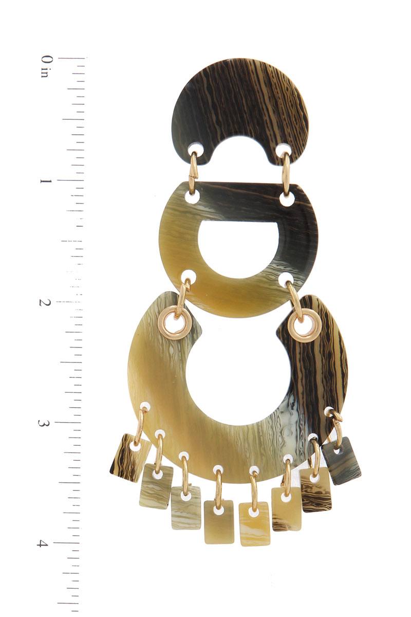 Acetate Geometric Shape Post Drop Earring