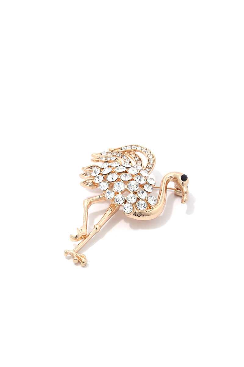 Rhinestone Ostrich Brooch