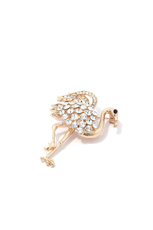 Rhinestone Ostrich Brooch