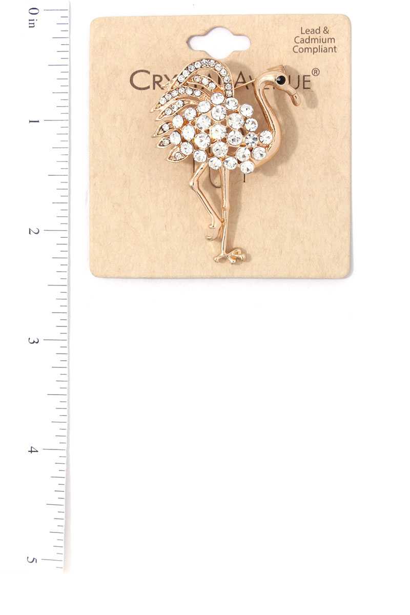 Rhinestone Ostrich Brooch