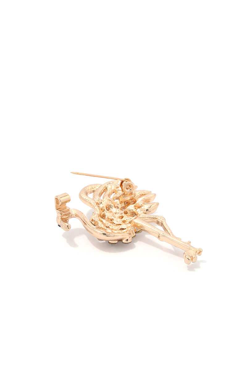 Rhinestone Ostrich Brooch