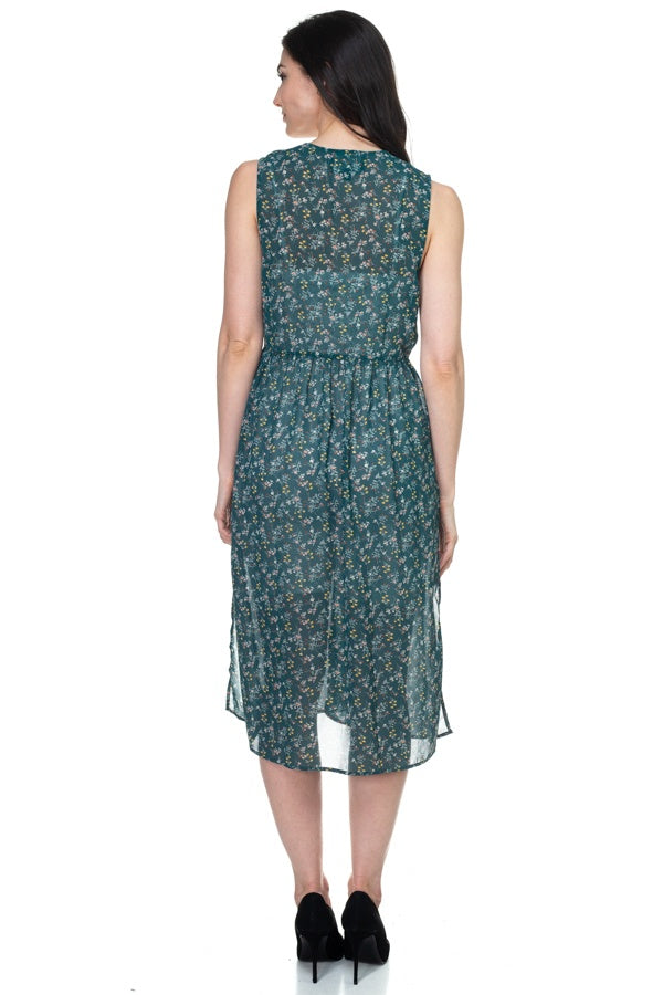 Floral Sheer Self Tie Duster