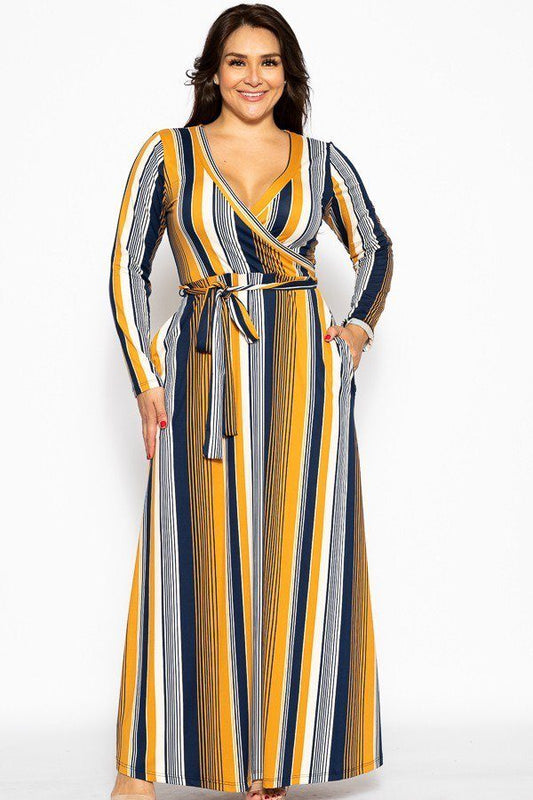 Flattering Autumn Maxi Wrap Dress