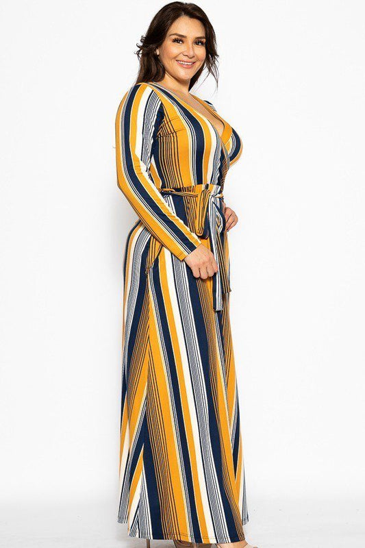 Flattering Autumn Maxi Wrap Dress
